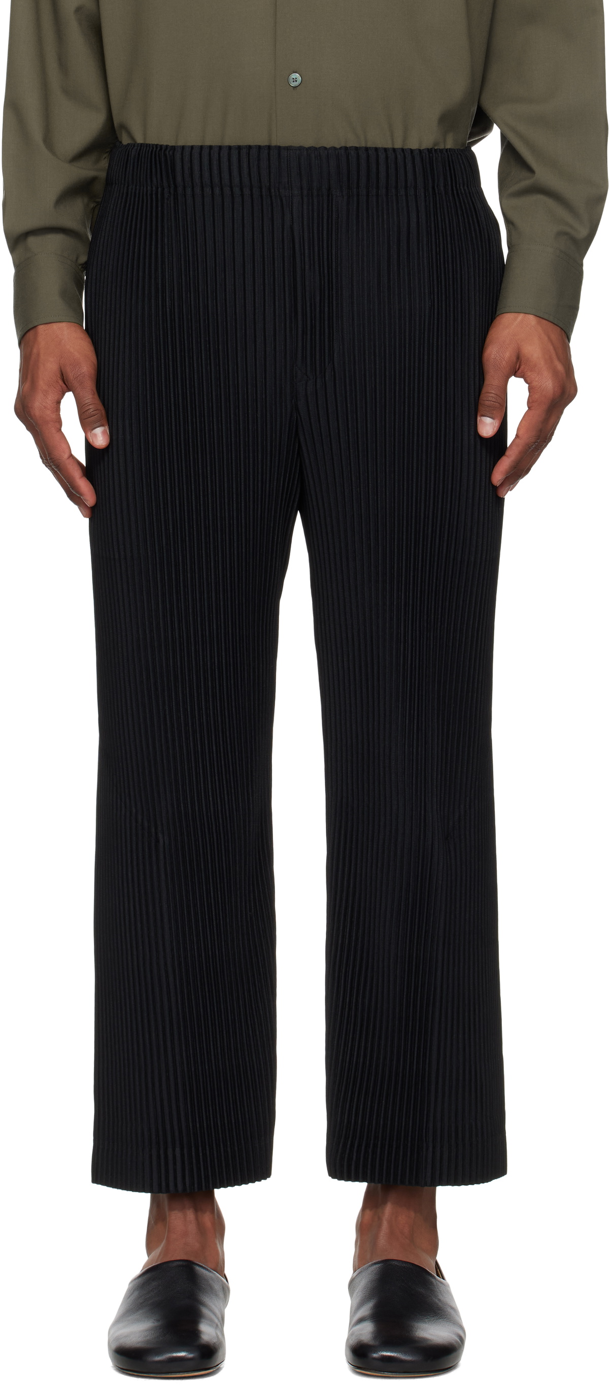 HOMME PLISSÉ ISSEY MIYAKE Black Monthly Color April Trousers Homme 