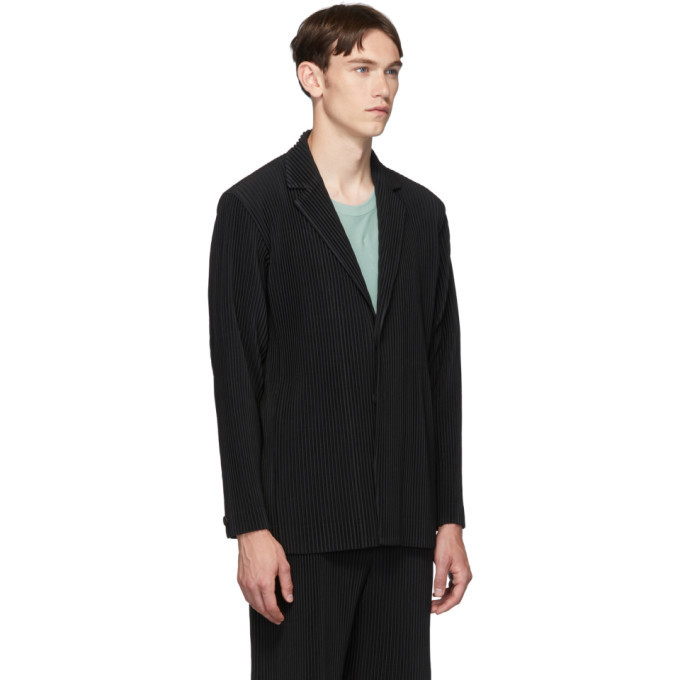 Homme Plisse Issey Miyake Black Pleated Basics Blazer Homme Plisse ...