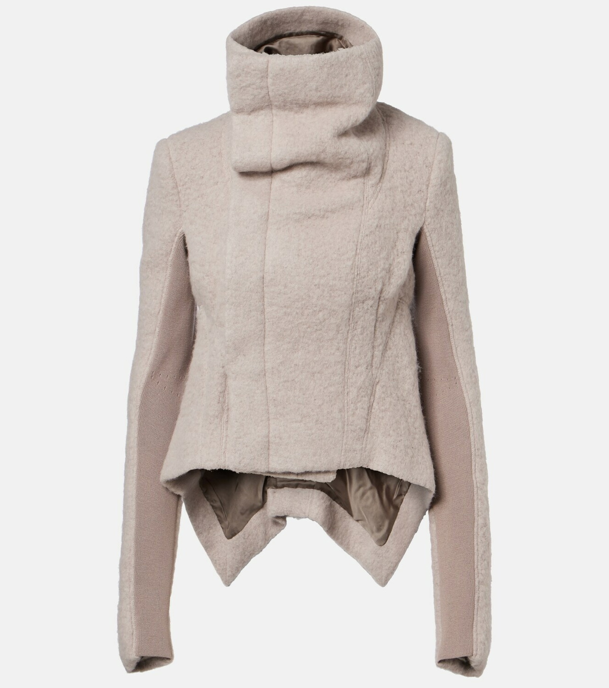 Rick Owens Asymmetric alpaca and wool-blend jacket