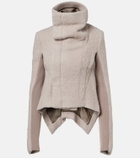 Rick Owens Asymmetric alpaca and wool-blend jacket
