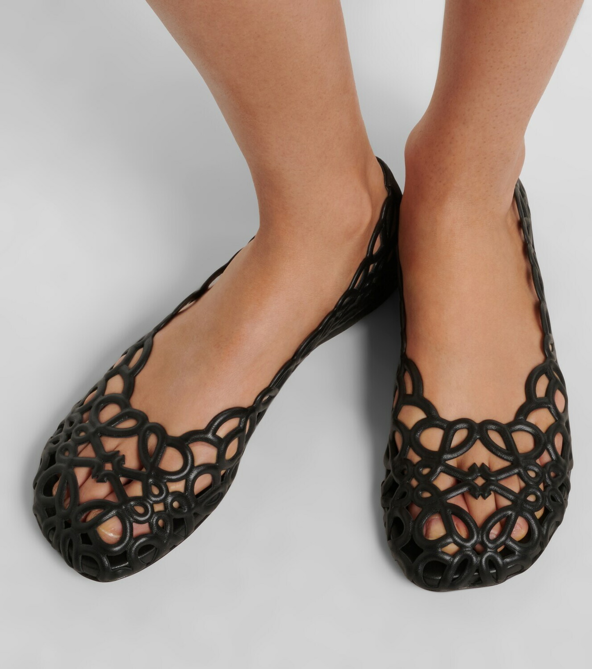 Loewe Petal Anagram leather ballet flats