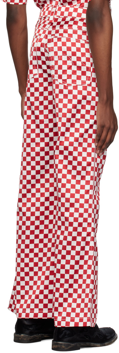 Meryll Rogge Burgundy & White Check Trousers