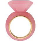 Bottega Veneta Pink and Gold Jade Ring