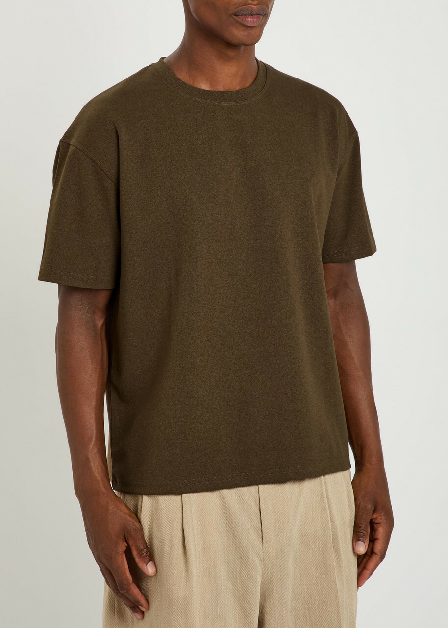 Raith Tomas Crinkled Woven T-shirt Dark Brown