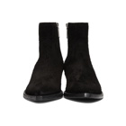 Saint Laurent Black Suede Lukas Boots