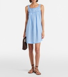 Dôen Bea lace-trimmed ramie minidress
