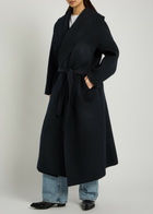Rohe Double-faced Belted Wool and Cashmere-blend Coat Navy