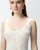 Pinko Lightweight Ribbed Vest Top With Rips Snow White