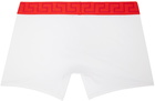 Versace Underwear White Greca Border Long Boxers