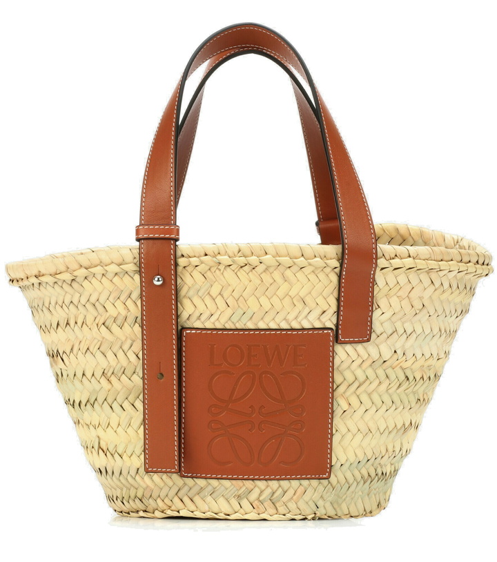 Photo: Loewe - Small leather-trimmed basket tote