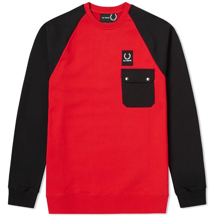 Photo: Fred Perry x Raf Simons Colour Block Sweat Red