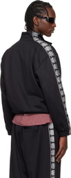 VETEMENTS Black Biker Cross Tape Zip-Up Track Jacket