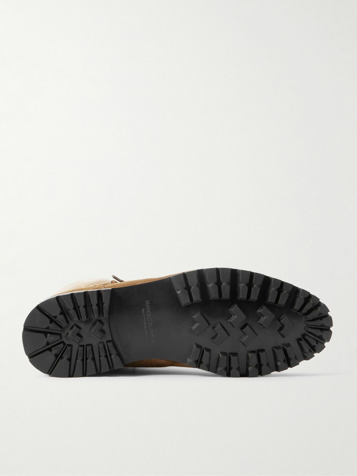 Manolo Blahnik - Sycamore Shearling-Trimmed Suede Boots - Brown