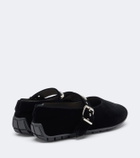 Simone Rocha Embellished velvet Mary Jane flats