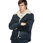 Maison Kitsune Blue Corduroy Trucker Jacket