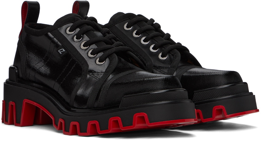 Prada Red Sole Derbies in Black