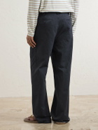 Auralee - Wide-Leg Pleated Garment-Dyed Cotton-Twill Chinos - Black