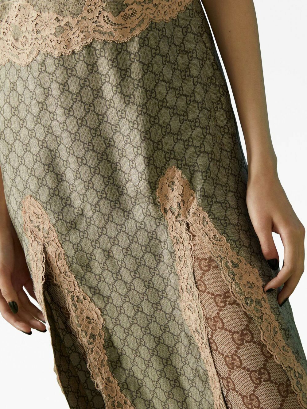 GUCCI★グッチ★素敵！Double net print silk dress 2018 Gucci Dragon Print Silk Shirt Dress