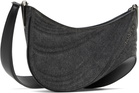 Mugler Black Medium Denim Spiral Curve 01 Bag