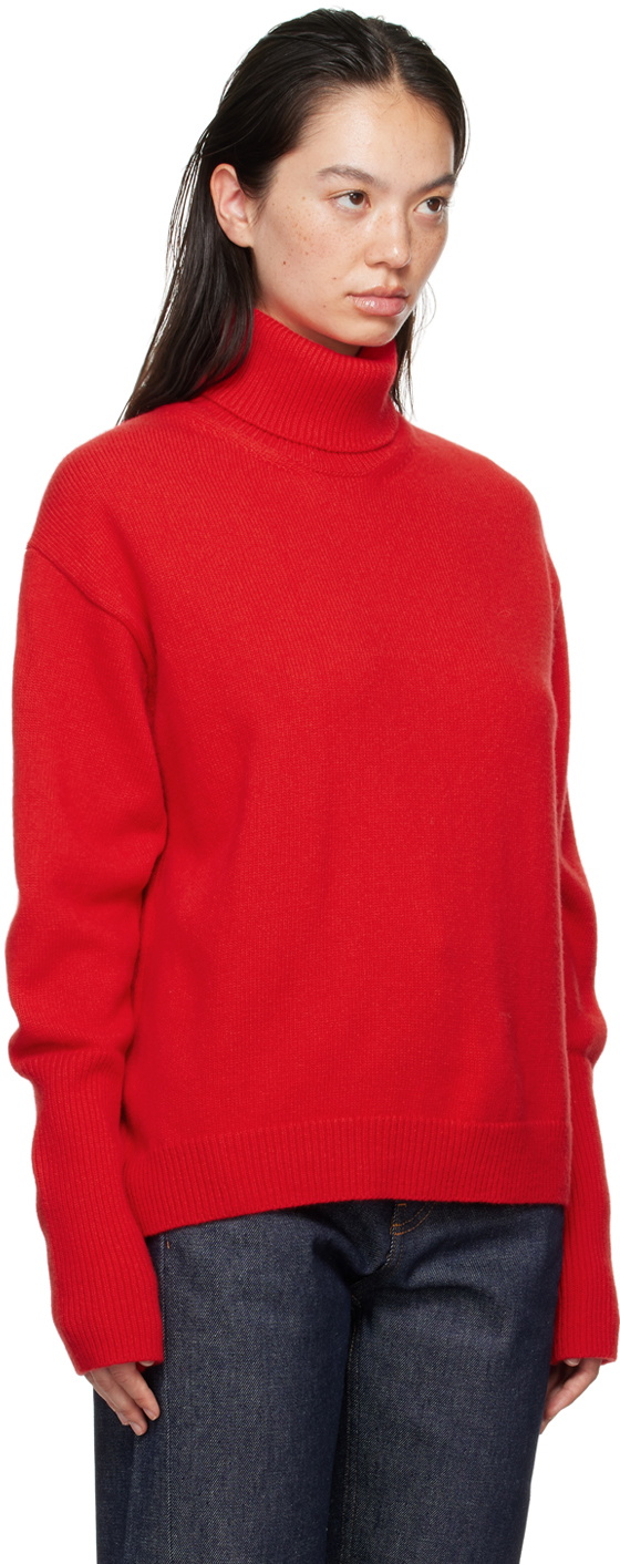 BITE Red Fine Wool Knit Turtleneck