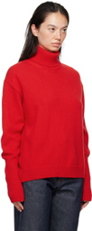 BITE Red Fine Wool Knit Turtleneck