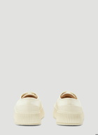 Ribbed-Sole Canvas Sneakers in Beige