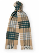 Johnstons of Elgin - Fringed Checked Wool Scarf