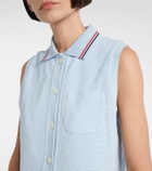 Thom Browne Sleeveless cotton polo shirt