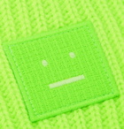 Acne Studios - Logo-Appliquéd Ribbed Wool Beanie - Bright green