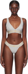 Versace Underwear Gray Greca Border Bralette