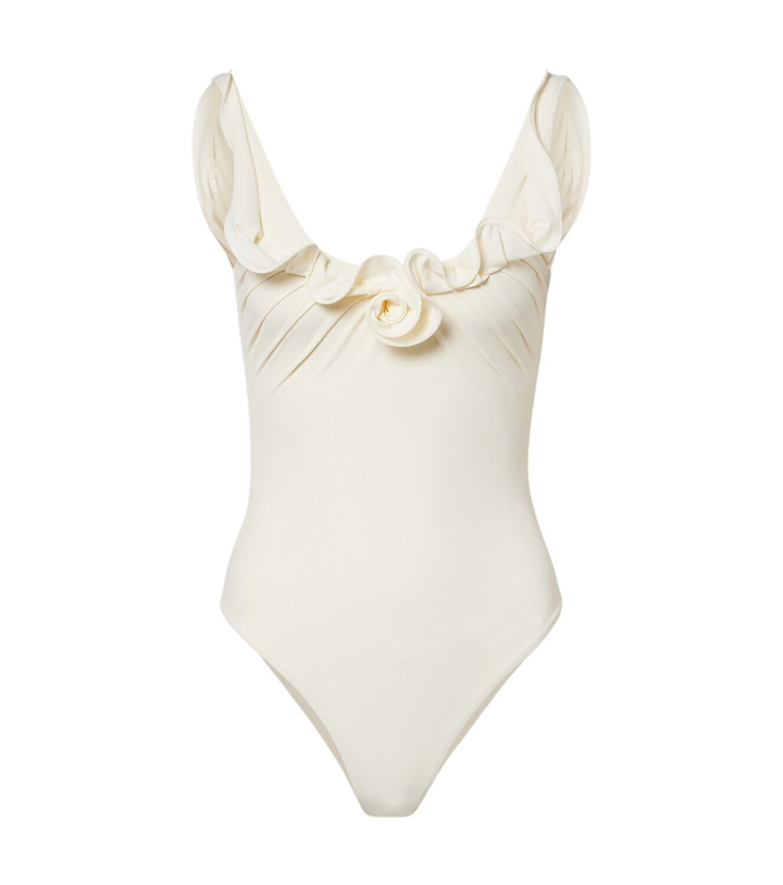 Photo: Magda Butrym Floral-appliqué swimsuit