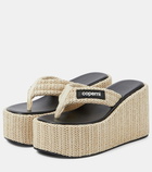 Coperni Raffia platform thong sandals