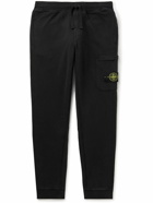 Stone Island - Slim-Fit Tapered Logo-Appliquéd Cotton-Jersey Sweatpants - Black