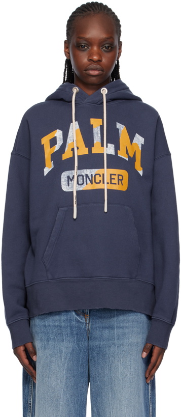 Photo: Moncler Genius Moncler x Palm Angels Navy Hoodie