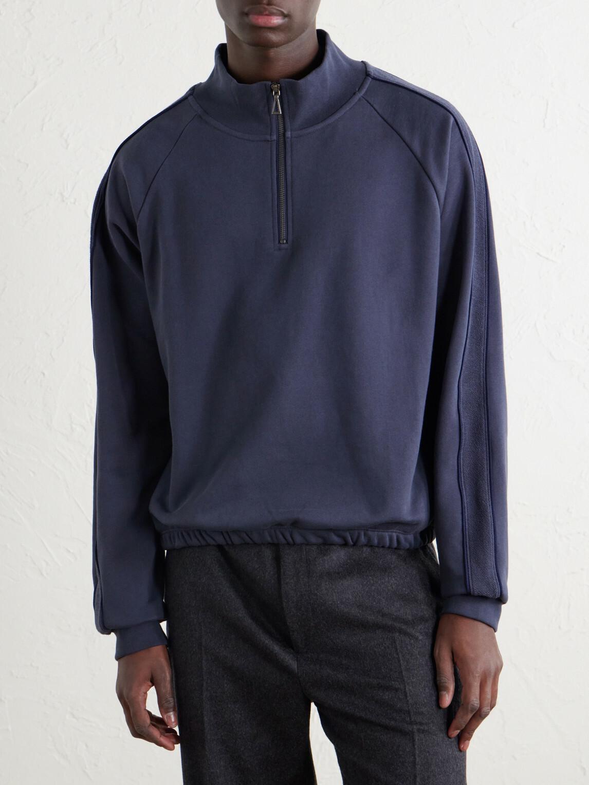 John Elliott - Cotton-Jersey Half-Zip Sweatshirt - Blue