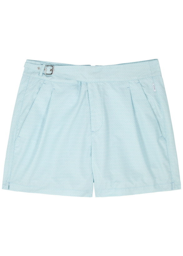 Photo: Gusari The London Printed Shell Swim Shorts Aqua