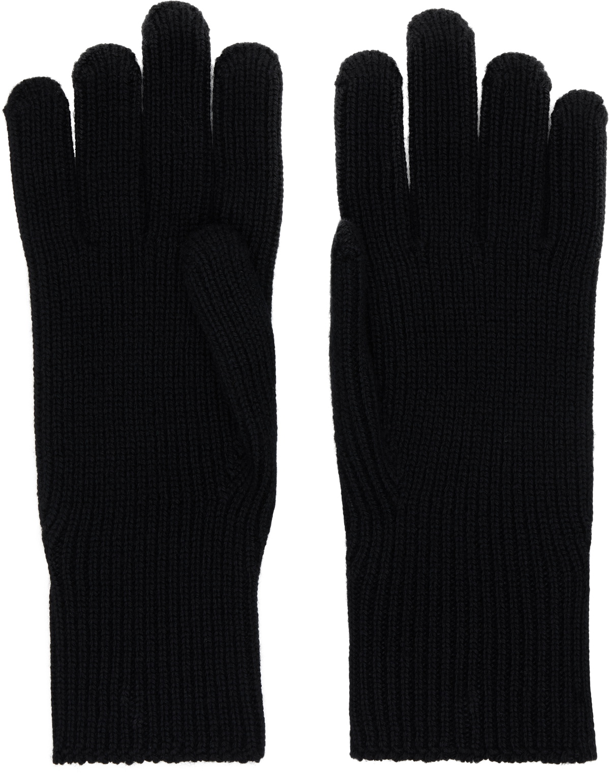 Moncler Black Wool Gloves