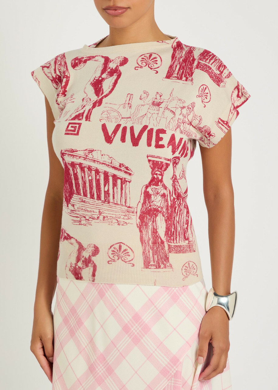 Vivienne Westwood Justine Printed Cotton and Cashmere-blend T-shirt White