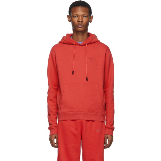 Photo: Off-White Red Logo Slim Hoodie