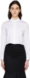 Theory White Cropped Shirt