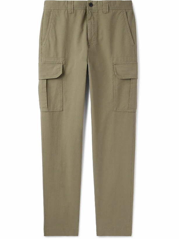 Photo: Incotex - Slim-Fit Tapered Stretch-Cotton Cargo Trousers - Green