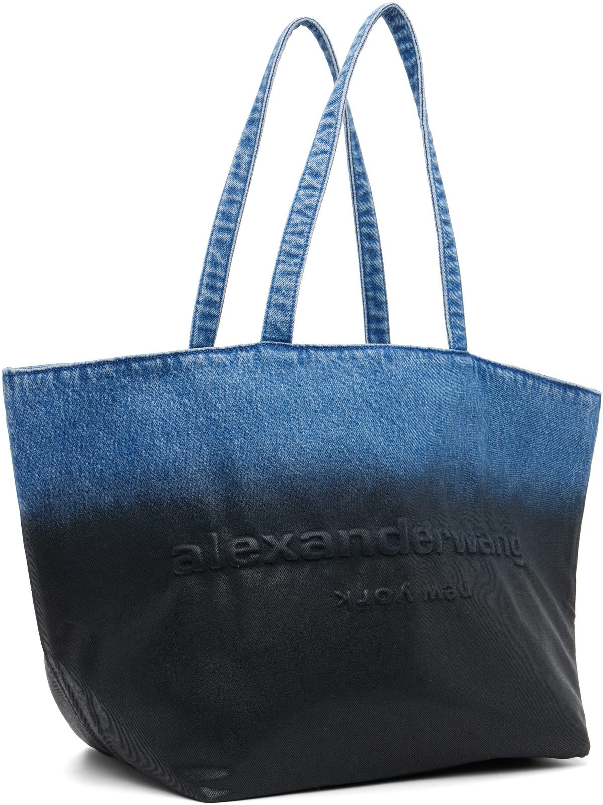 Alexander Wang Blue Denim Punch Large Tote