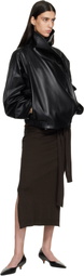 LE17SEPTEMBRE Black Sculptured Leather Jacket