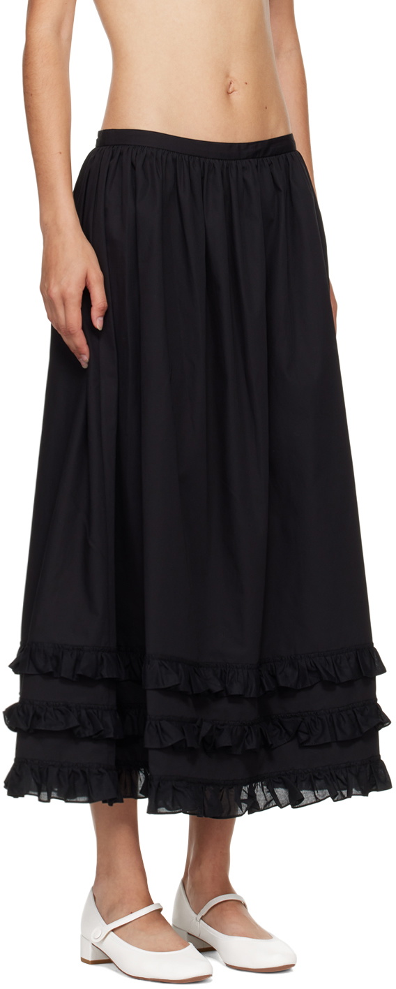 Molly Goddard Black Olive Midi Skirt