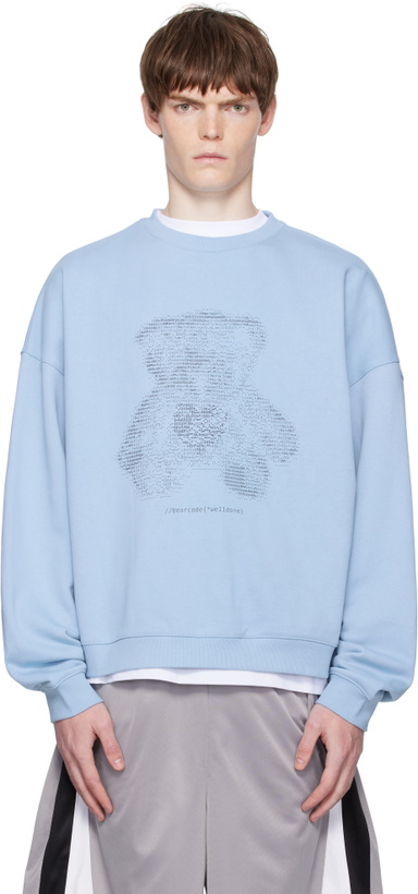 Photo: We11done Blue Coding Teddy Sweatshirt