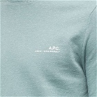 A.P.C. Men's Item Logo Crew Sweat in Grey Green