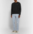 Off-White - Printed Loopback Cotton-Jersey Sweatshirt - Anthracite
