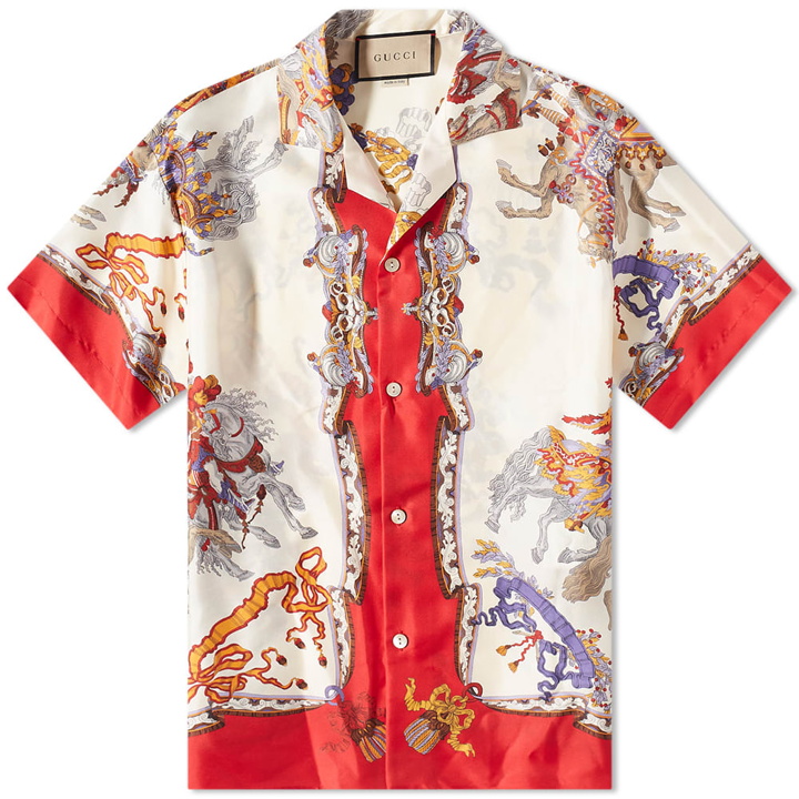 Photo: Gucci Men's Patterned Vacation Shirt in Red