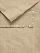 Kartik Research - Faux Pearl-Embellished Linen Suit Jacket - Neutrals