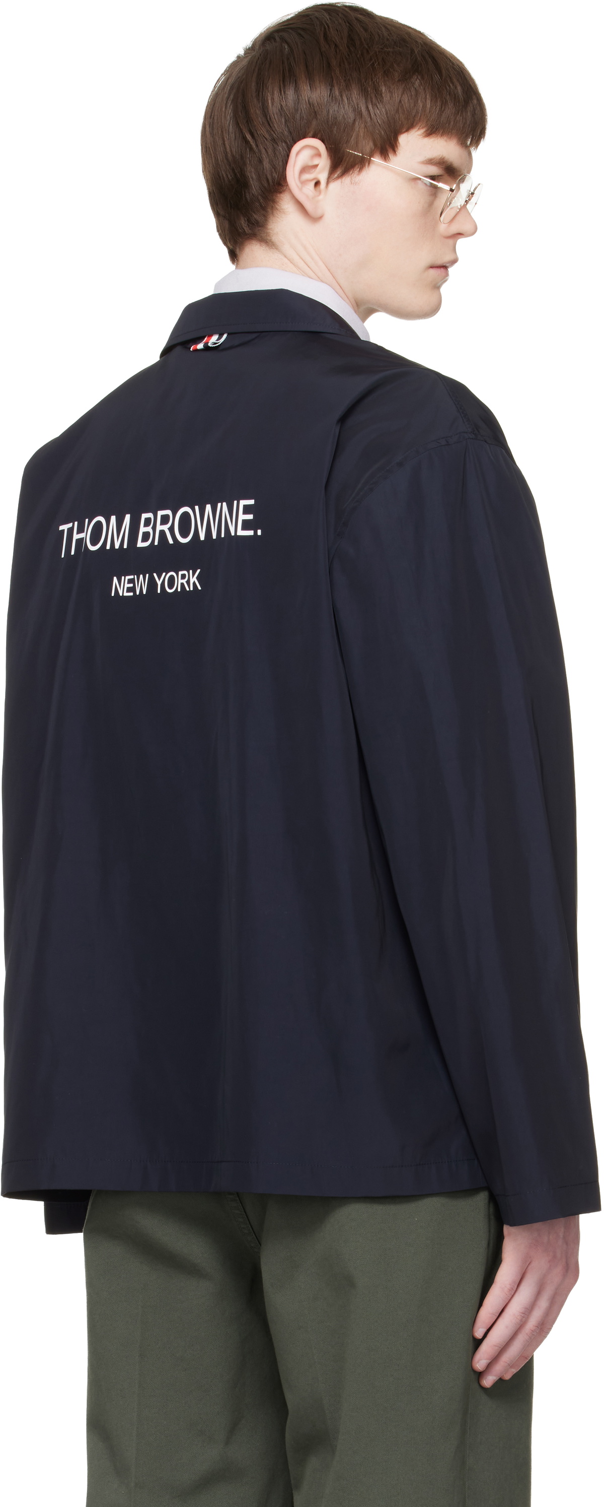Thom Browne Navy Packable Flap Pocket Blazer